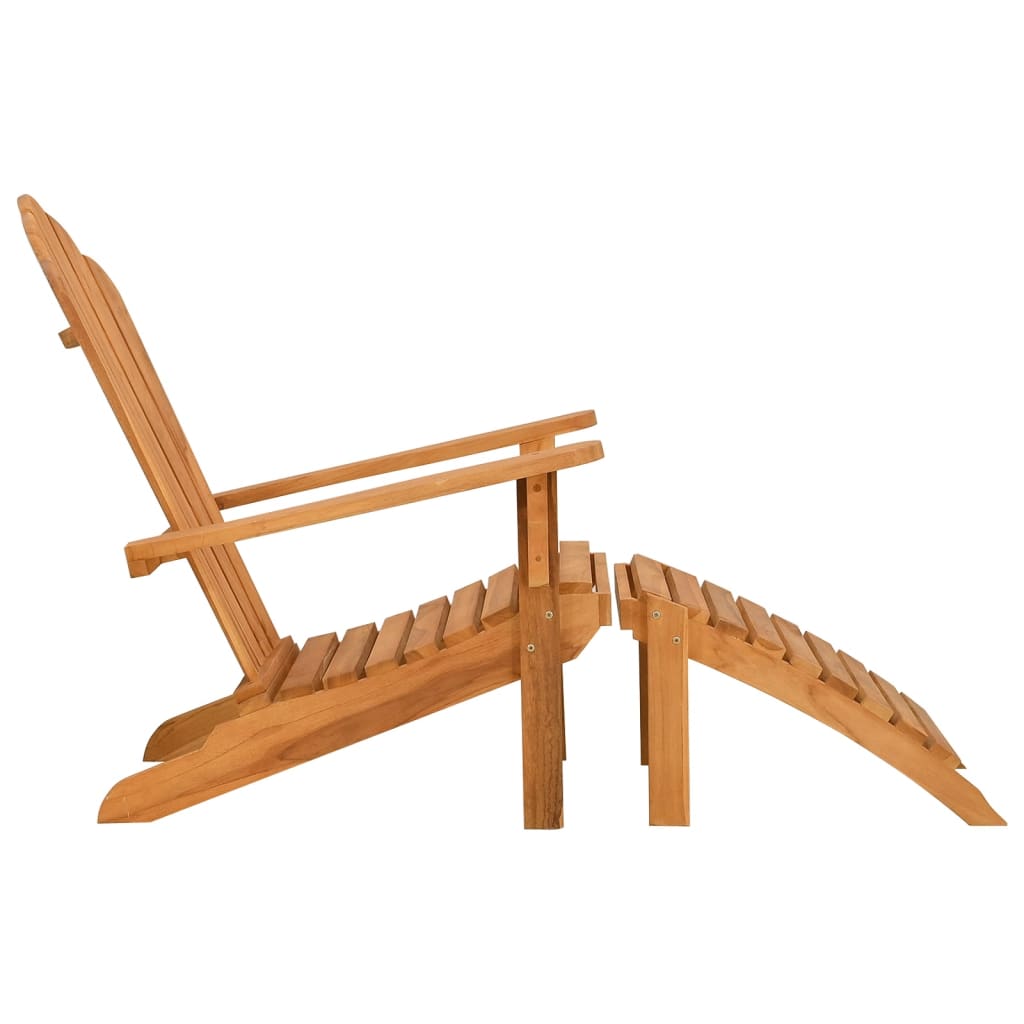 vidaXL Adirondack-Gartenstuhl mit Fußstütze Massivholz Teak