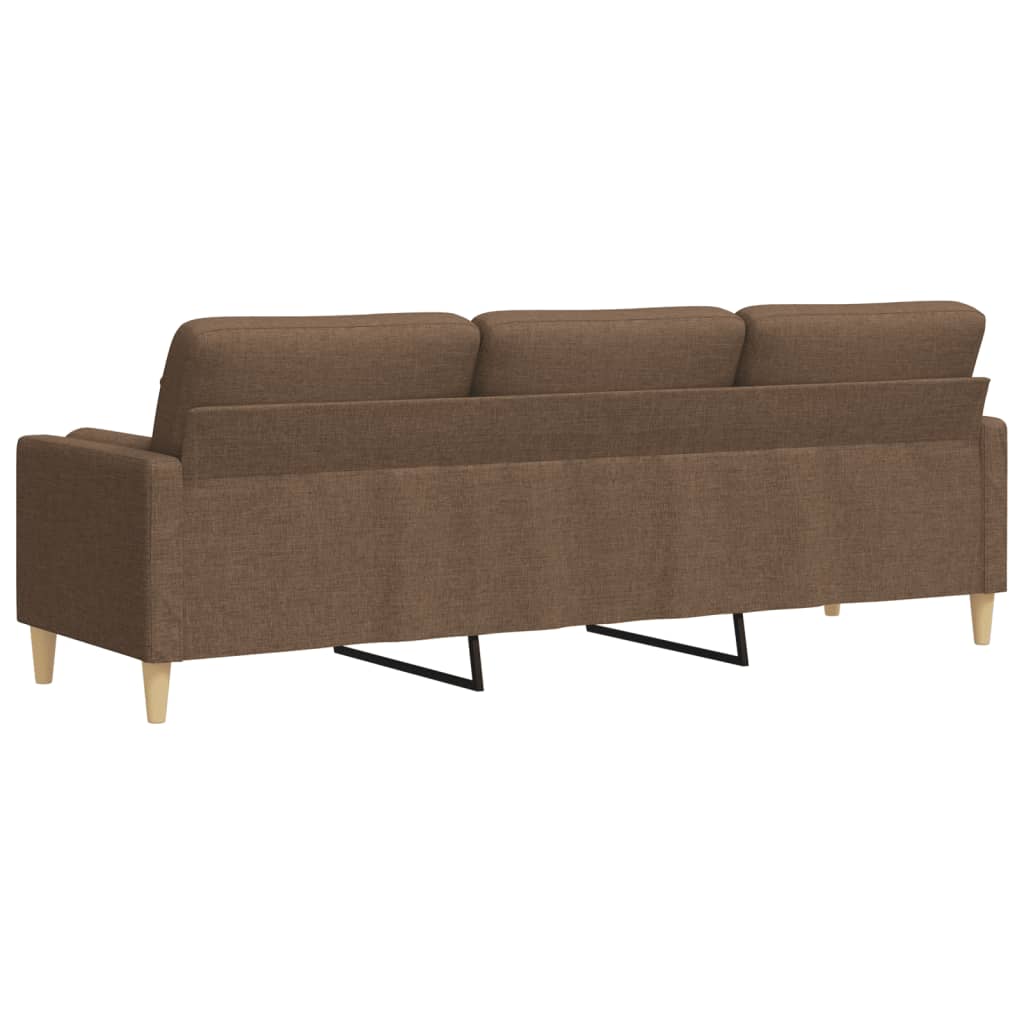 vidaXL 3-Sitzer-Sofa mit Zierkissen Braun 210 cm Stoff