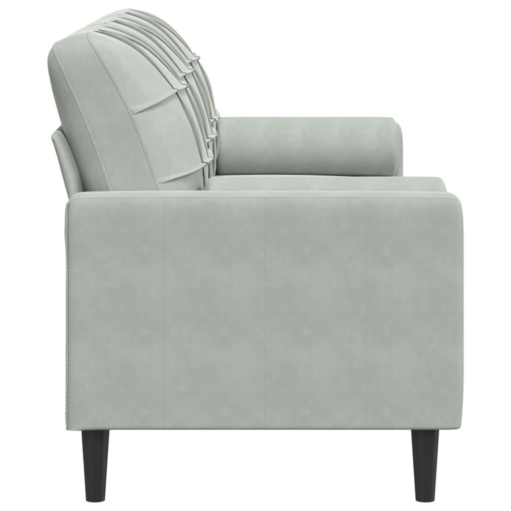vidaXL 3-Sitzer-Sofa mit Zierkissen Hellgrau 180 cm Samt