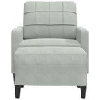 vidaXL Sessel mit Hocker Hellgrau 60 cm Samt