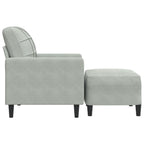 vidaXL Sessel mit Hocker Hellgrau 60 cm Samt