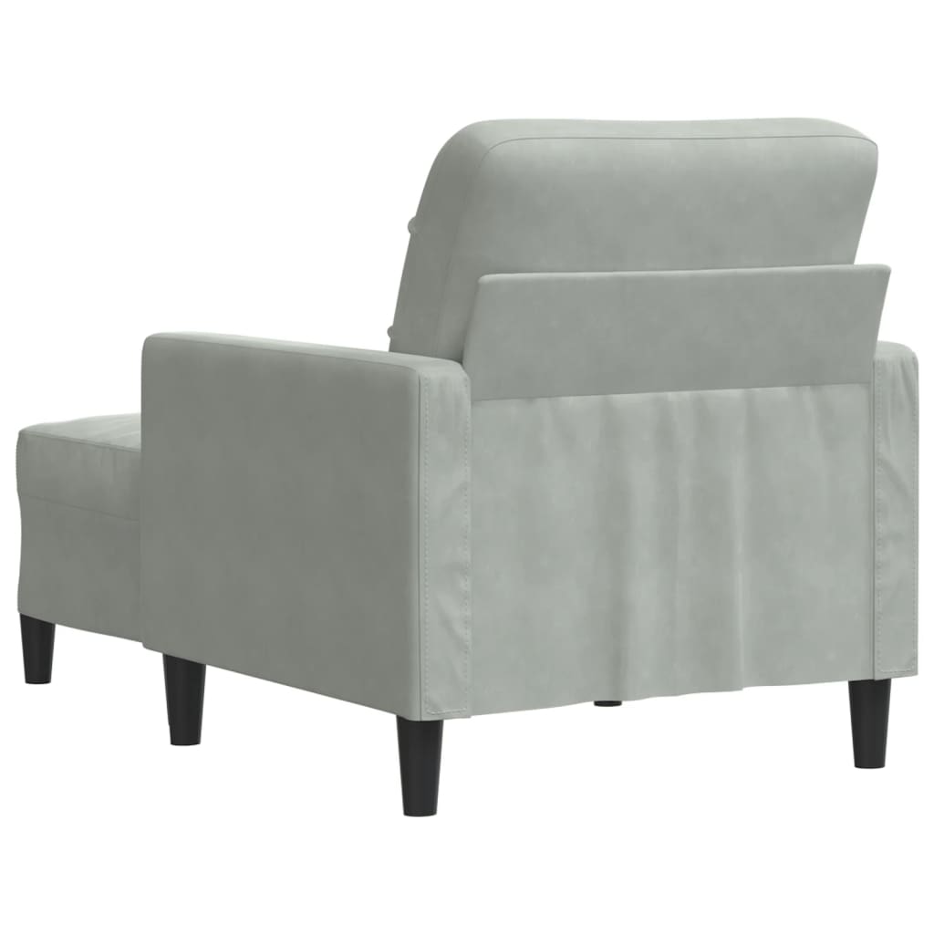 vidaXL Sessel mit Hocker Hellgrau 60 cm Samt