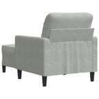 vidaXL Sessel mit Hocker Hellgrau 60 cm Samt