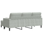 vidaXL 3-Sitzer-Sofa mit Hocker Hellgrau 180 cm Samt
