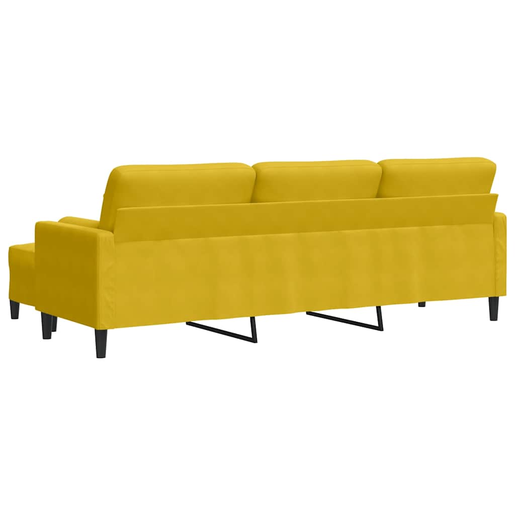 vidaXL Sofa 3-Sitzer mit Hocker Gelb 210 cm Samt