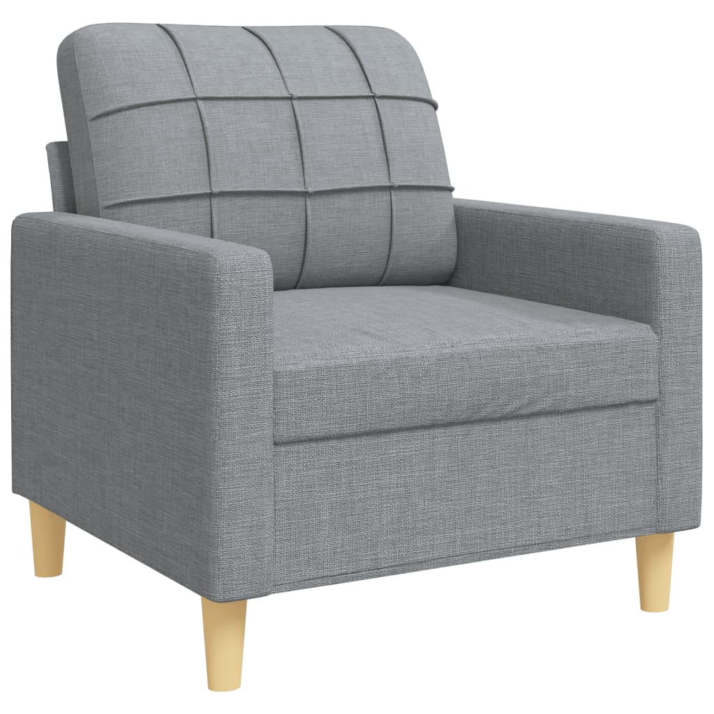 vidaXL 3-tlg. Sofagarnitur Hellgrau Stoff