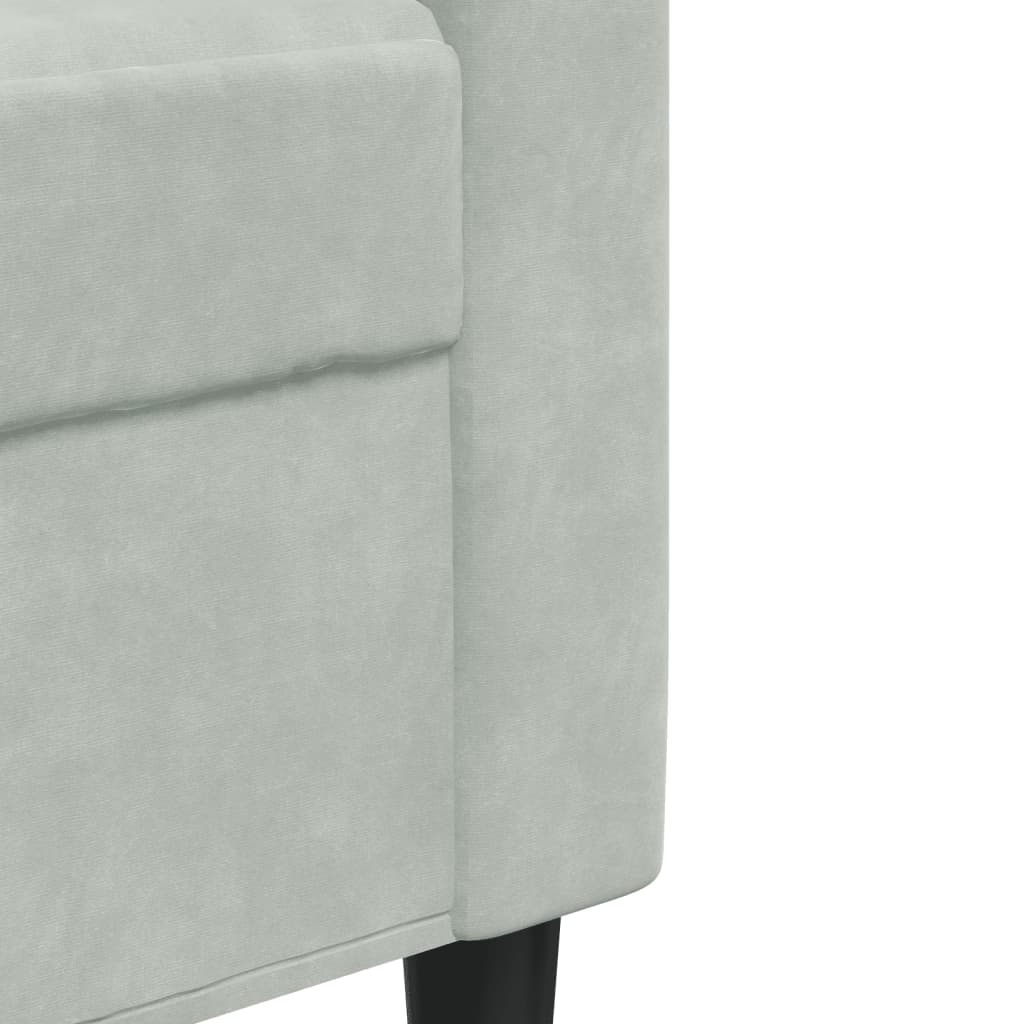 vidaXL 2-tlg. Sofagarnitur mit Kissen Hellgrau Samt