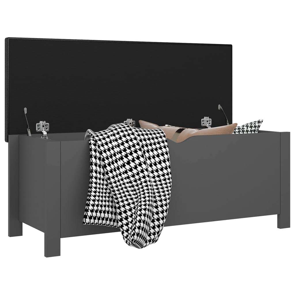 vidaXL Aufbewahrungsbox mit Kissen Grau 105x40x45 cm