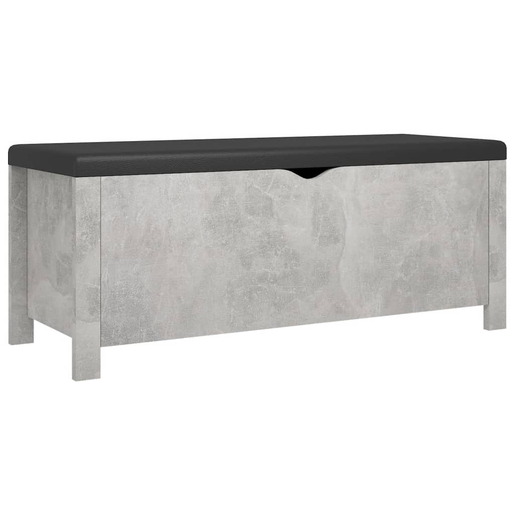vidaXL Aufbewahrungsbox mit Kissen Betongrau 105x40x45 cm