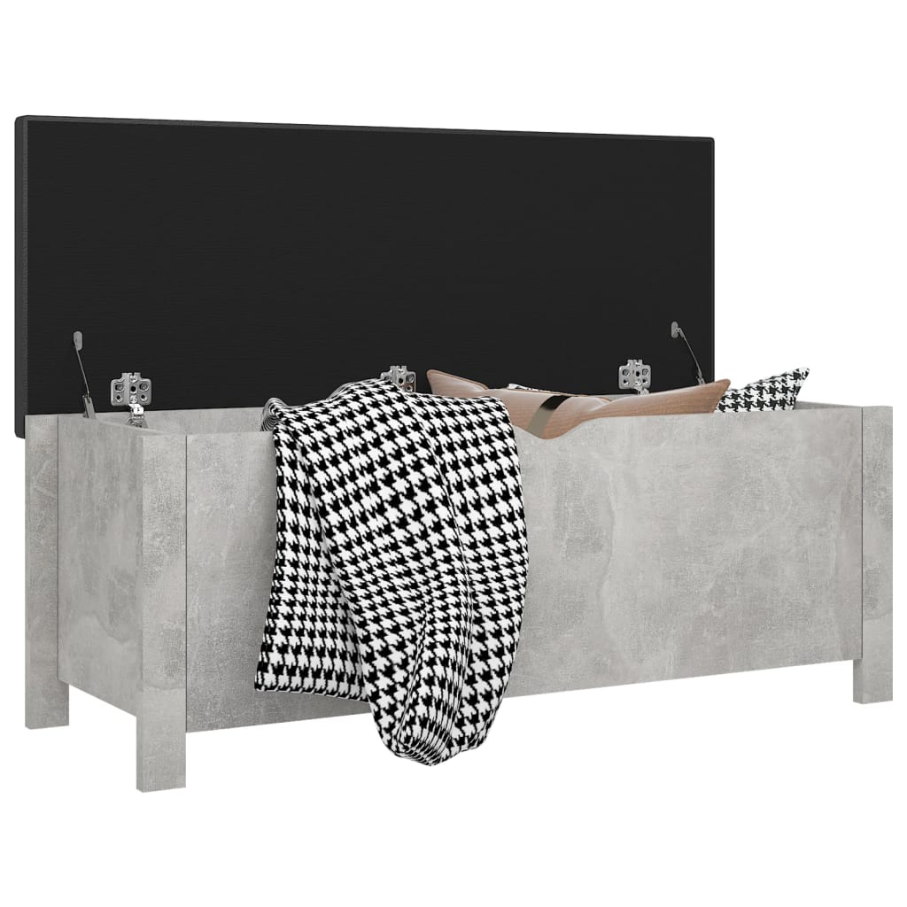 vidaXL Aufbewahrungsbox mit Kissen Betongrau 105x40x45 cm