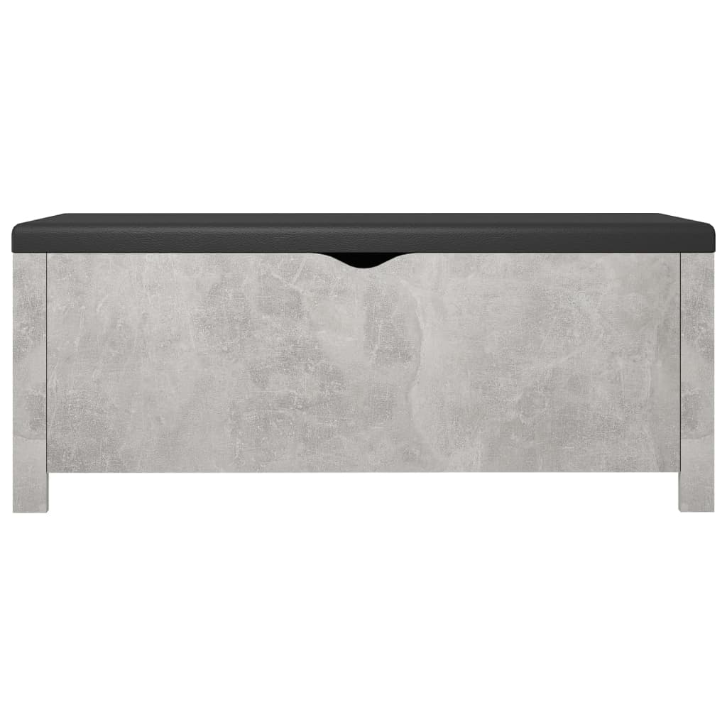 vidaXL Aufbewahrungsbox mit Kissen Betongrau 105x40x45 cm
