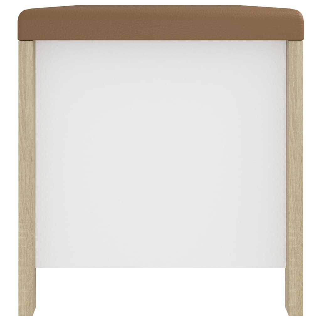 vidaXL Aufbewahrungsbox mit Kissen Weiß & Sonoma Eiche 105x40x45 cm