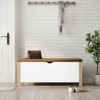 vidaXL Aufbewahrungsbox mit Kissen Weiß & Sonoma Eiche 105x40x45 cm
