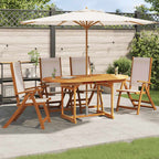 vidaXL Gartenstühle 4 Stk. Klappbar Massivholz Akazie und Textilene