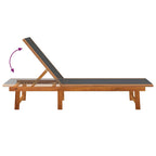 vidaXL Sonnenliegen 2 Stk. Schwarz Massivholz Akazie und Textilene