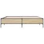 vidaXL Bettgestell Sonoma-Eiche 200x200 cm Holzwerkstoff und Metall