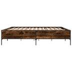 vidaXL Bettgestell Räuchereiche 200x200 cm Holzwerkstoff und Metall