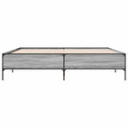 vidaXL Bettgestell Grau Sonoma 200x200 cm Holzwerkstoff und Metall