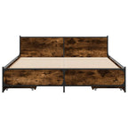 vidaXL Bettgestell mit Schubladen Räuchereiche 135x190cm Holzwerkstoff