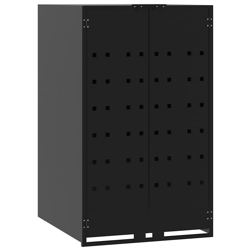 vidaXL Mülltonnenbox für 3 Tonnen Schwarz 207x79x117 cm Stahl