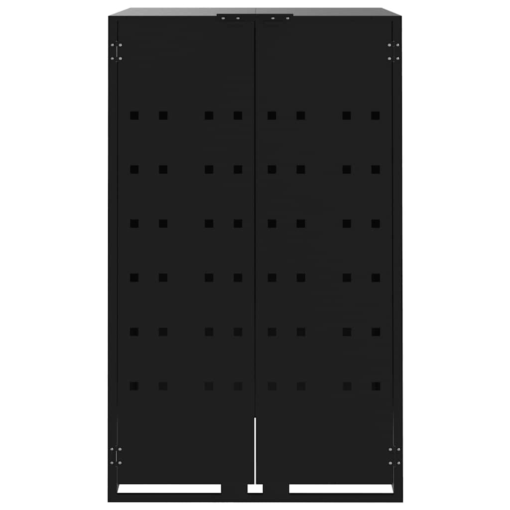 vidaXL Mülltonnenbox für 5 Tonnen Schwarz 345x79x117 cm Stahl