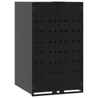 vidaXL Mülltonnenbox für 6 Tonnen Schwarz 414x79x117 cm Stahl