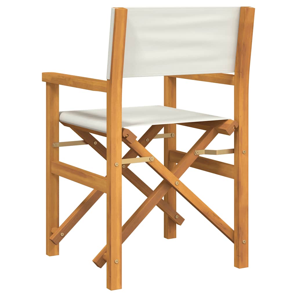 vidaXL Regiestuhl Klappbar Creme Massivholz Teak