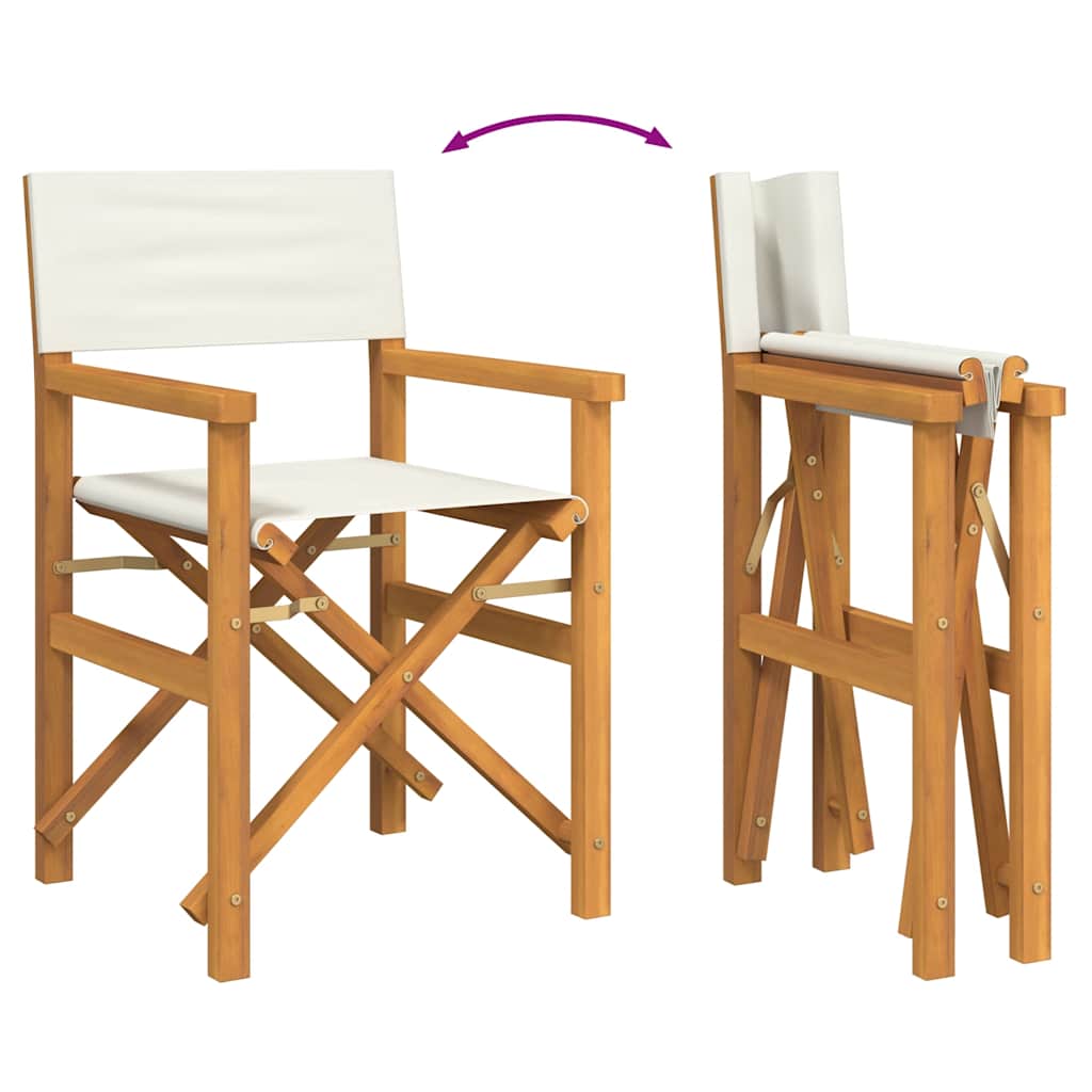 vidaXL Regiestuhl Klappbar Creme Massivholz Teak