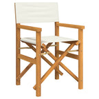 vidaXL Regiestühle 2 Stk. Klappbar Creme Massivholz Teak