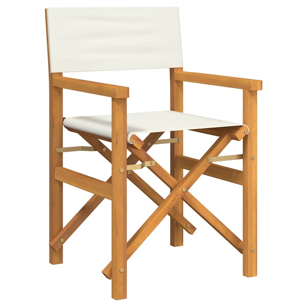 vidaXL Regiestühle 2 Stk. Klappbar Creme Massivholz Teak