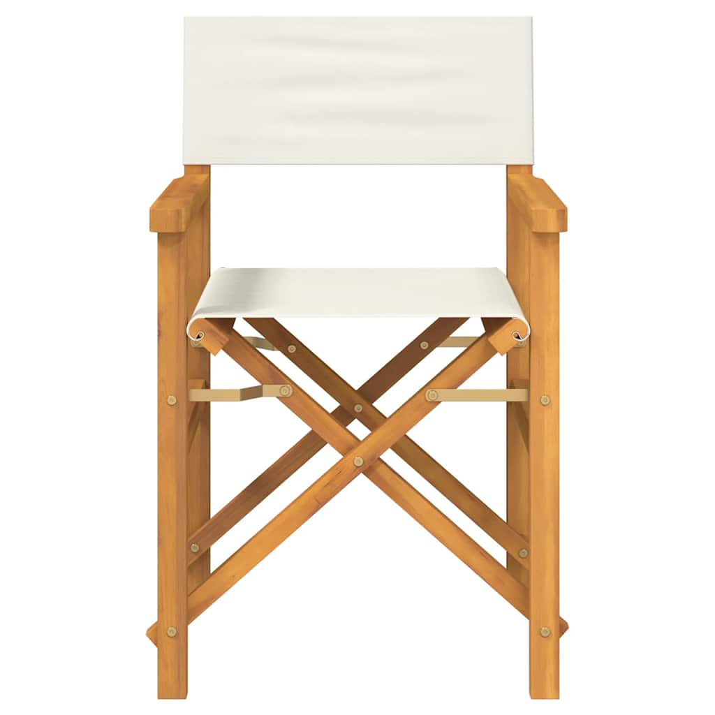 vidaXL Regiestühle 2 Stk. Klappbar Creme Massivholz Teak