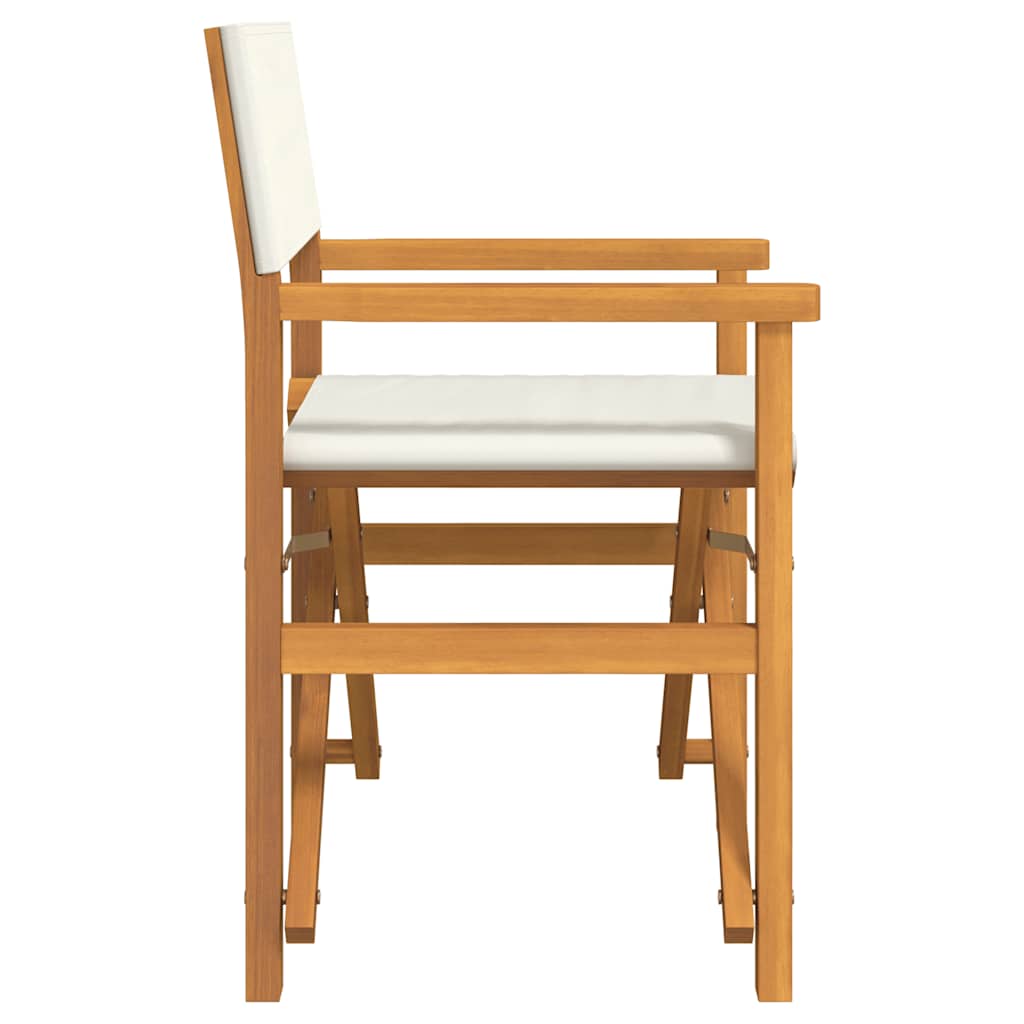 vidaXL Regiestühle 2 Stk. Klappbar Creme Massivholz Teak