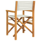 vidaXL Regiestühle 2 Stk. Klappbar Creme Massivholz Teak