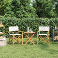 vidaXL Regiestühle 2 Stk. Klappbar Creme Massivholz Teak