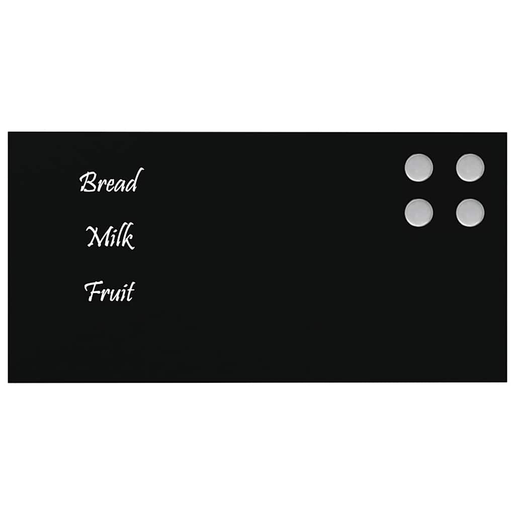 vidaXL Magnettafel Wandmontage Schwarz 40x20 cm Hartglas