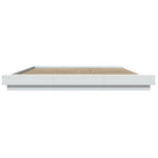 vidaXL Bettgestell mit LED Weiß 200x200 cm Holzwerkstoff