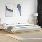 vidaXL Bettgestell mit LED Sonoma-Eiche 200x200 cm Holzwerkstoff