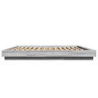 vidaXL Bettgestell mit LED Grau Sonoma 200x200 cm Holzwerkstoff