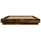 vidaXL Bettgestell mit LED Räuchereiche 120x200cm Holzwerkstoff