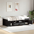 vidaXL Tagesbett mit Schubladen ohne Matratze Schwarz 100x200 cm