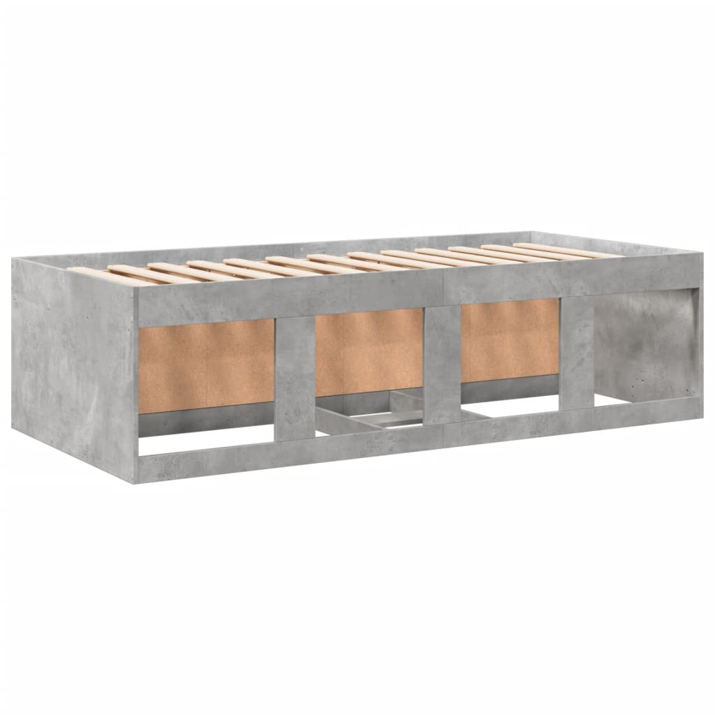vidaXL Tagesbett mit Schubladen ohne Matratze Betongrau 100x200 cm