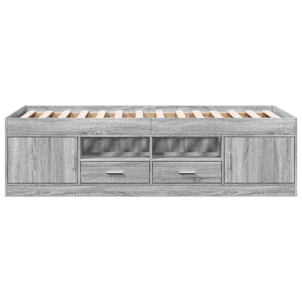 vidaXL Tagesbett mit Schubladen ohne Matratze Grau Sonoma 100x200 cm