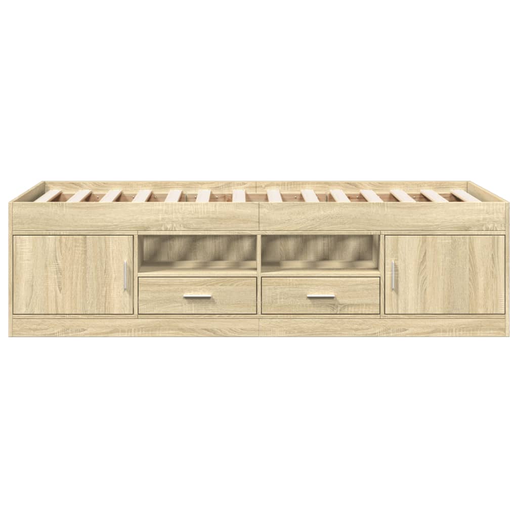 vidaXL Tagesbett mit Schubladen ohne Matratze Sonoma-Eiche 90x200 cm