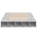 vidaXL Bettgestell Betongrau 135x190 cm Holzwerkstoff