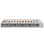 vidaXL Bettgestell Betongrau 135x190 cm Holzwerkstoff