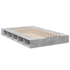vidaXL Bettgestell Betongrau 135x190 cm Holzwerkstoff