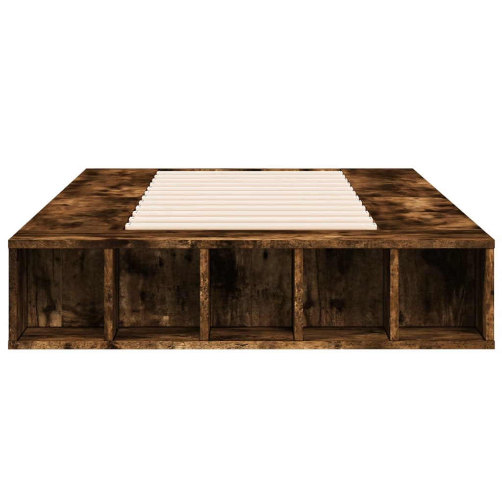 vidaXL Bettgestell Räuchereiche 100x200 cm Holzwerkstoff
