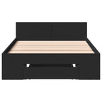 vidaXL Bettgestell mit Schublade Schwarz 90x190 cm Holzwerkstoff