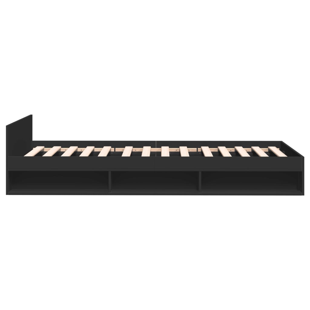 vidaXL Bettgestell mit Schublade Schwarz 90x190 cm Holzwerkstoff