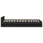 vidaXL Bettgestell mit Schublade Schwarz 90x190 cm Holzwerkstoff